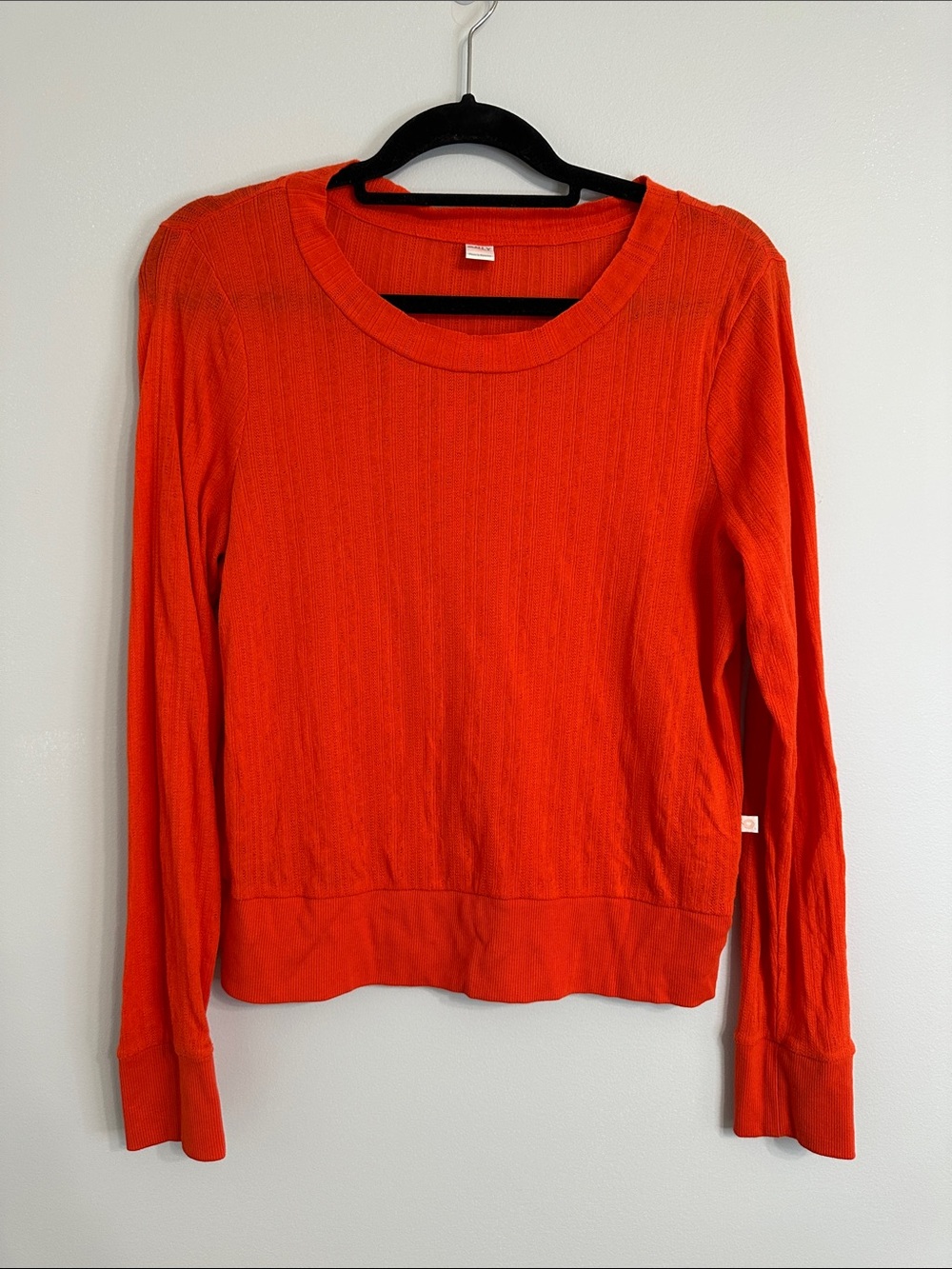 Old Navy Bright Red/Orange Crewneck Long Sleeve Shirt